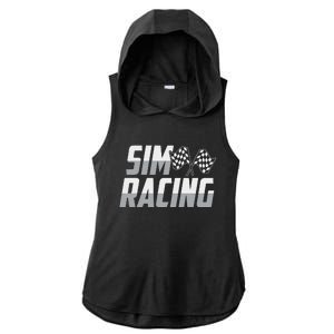 Gaming Racer Car Race Simulation Sim Racing Ladies PosiCharge Tri-Blend Wicking Draft Hoodie Tank