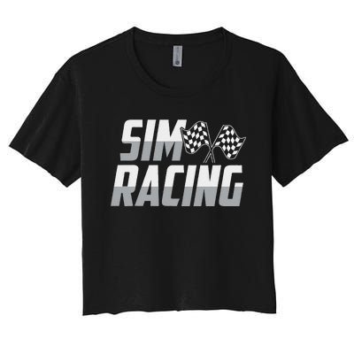 Gaming Racer Car Race Simulation Sim Racing Women's Crop Top Tee