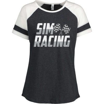 Gaming Racer Car Race Simulation Sim Racing Enza Ladies Jersey Colorblock Tee