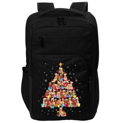 Golden Retrievers Christmas Tree XMas Lights Dog Lover Great Gift Impact Tech Backpack