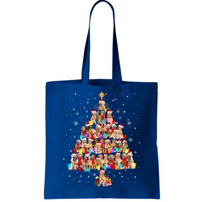 Golden Retrievers Christmas Tree XMas Lights Dog Lover Great Gift Tote Bag