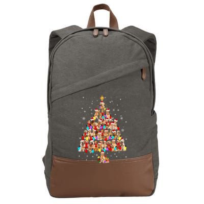 Golden Retrievers Christmas Tree XMas Lights Dog Lover Great Gift Cotton Canvas Backpack