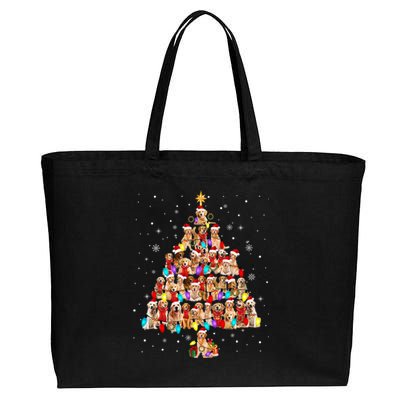 Golden Retrievers Christmas Tree XMas Lights Dog Lover Great Gift Cotton Canvas Jumbo Tote