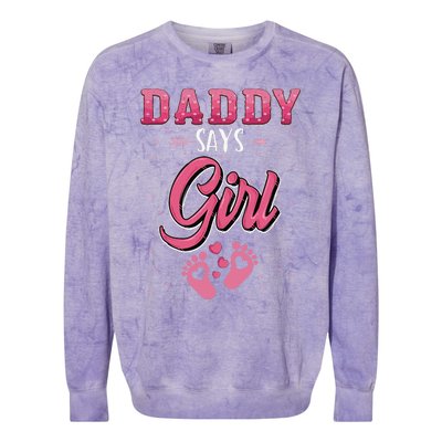 Gender reveal daddy dad matching family set Colorblast Crewneck Sweatshirt