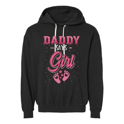 Gender reveal daddy dad matching family set Garment-Dyed Fleece Hoodie