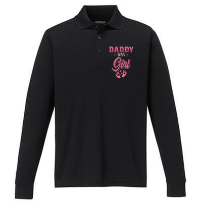 Gender reveal daddy dad matching family set Performance Long Sleeve Polo