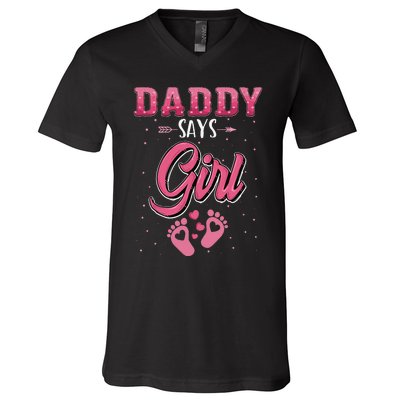 Gender reveal daddy dad matching family set V-Neck T-Shirt