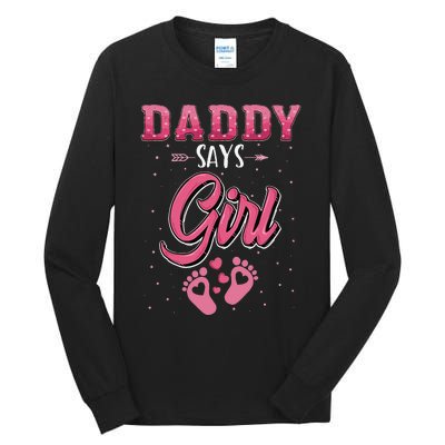 Gender reveal daddy dad matching family set Tall Long Sleeve T-Shirt