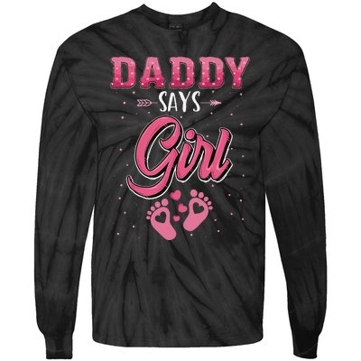 Gender reveal daddy dad matching family set Tie-Dye Long Sleeve Shirt