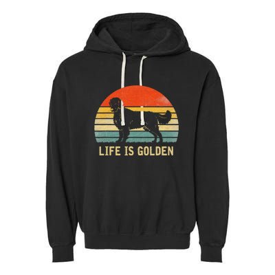 Golden Retriever Dog Life Is Golden Garment-Dyed Fleece Hoodie