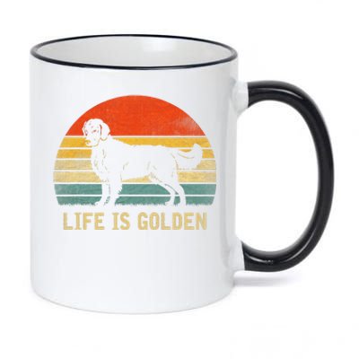 Golden Retriever Dog Life Is Golden 11oz Black Color Changing Mug