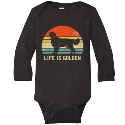 Golden Retriever Dog Life Is Golden Baby Long Sleeve Bodysuit