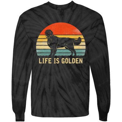 Golden Retriever Dog Life Is Golden Tie-Dye Long Sleeve Shirt