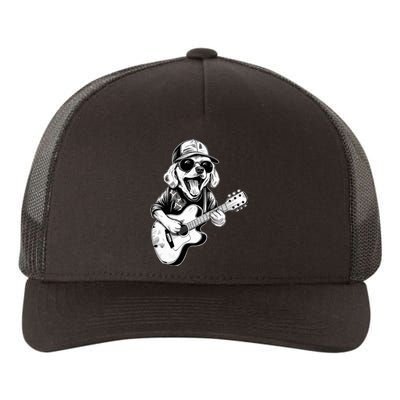 Golden Retriever Dog Playing Guitar Rock On Guitarist Wo Yupoong Adult 5-Panel Trucker Hat