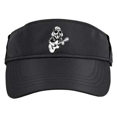 Golden Retriever Dog Playing Guitar Rock On Guitarist Wo Adult Drive Performance Visor