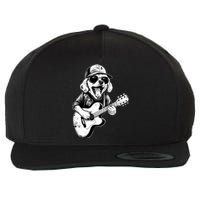 Golden Retriever Dog Playing Guitar Rock On Guitarist Wo Wool Snapback Cap