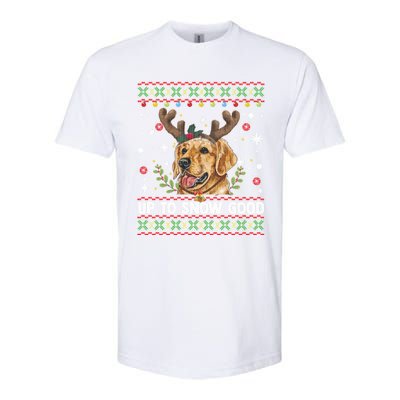 Golden Retriever Dog Reindeer Christmas Gift Ugly Sweater Gift Softstyle® CVC T-Shirt