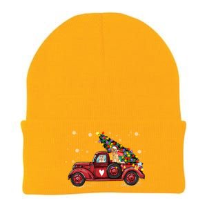 Golden Retriever Dog Love Red Pickup Truck Christmas Gift Knit Cap Winter Beanie