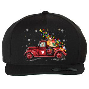 Golden Retriever Dog Love Red Pickup Truck Christmas Gift Wool Snapback Cap