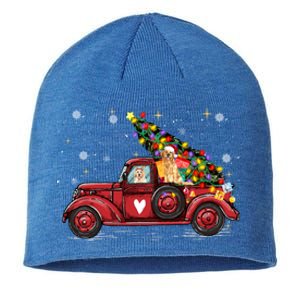 Golden Retriever Dog Love Red Pickup Truck Christmas Gift Sustainable Beanie