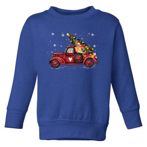 Golden Retriever Dog Love Red Pickup Truck Christmas Gift Toddler Sweatshirt