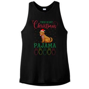 Golden Retriever Dog Xmas Light This Is My Christmas Pajama Gift Ladies PosiCharge Tri-Blend Wicking Tank