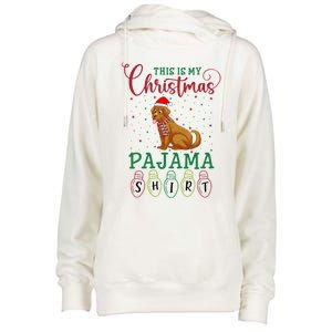 Golden Retriever Dog Xmas Light This Is My Christmas Pajama Gift Womens Funnel Neck Pullover Hood