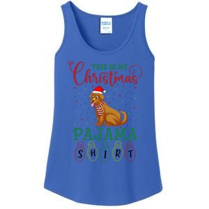 Golden Retriever Dog Xmas Light This Is My Christmas Pajama Gift Ladies Essential Tank