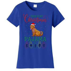 Golden Retriever Dog Xmas Light This Is My Christmas Pajama Gift Women's T-Shirt