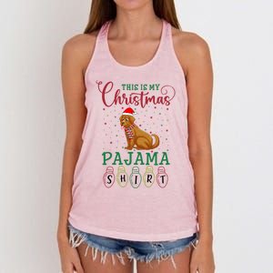 Golden Retriever Dog Xmas Light This Is My Christmas Pajama Gift Women's Knotted Racerback Tank