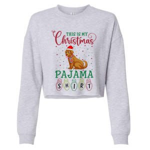 Golden Retriever Dog Xmas Light This Is My Christmas Pajama Gift Cropped Pullover Crew