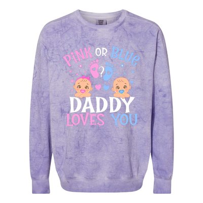 Gender Reveal Daddy Dad Loves You Colorblast Crewneck Sweatshirt