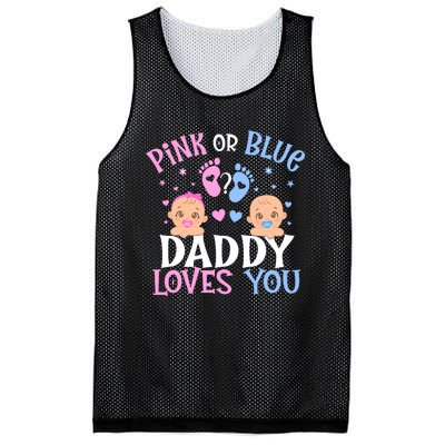 Gender Reveal Daddy Dad Loves You Mesh Reversible Basketball Jersey Tank