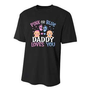 Gender Reveal Daddy Dad Loves You Youth Performance Sprint T-Shirt