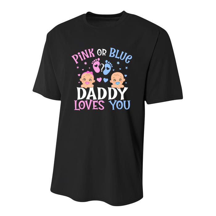 Gender Reveal Daddy Dad Loves You Youth Performance Sprint T-Shirt