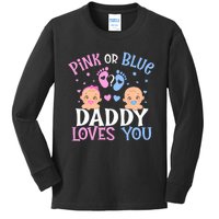 Gender Reveal Daddy Dad Loves You Kids Long Sleeve Shirt