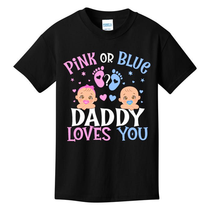 Gender Reveal Daddy Dad Loves You Kids T-Shirt