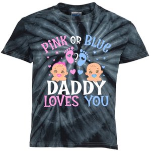 Gender Reveal Daddy Dad Loves You Kids Tie-Dye T-Shirt