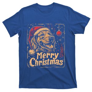 Golden Retriever Dog Funny Merry Christmas Santa Mom Dad Cute Gift T-Shirt