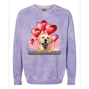 Golden Retriever Dog Happy Valentines Day Pet Dog Lover Funny Gift Colorblast Crewneck Sweatshirt