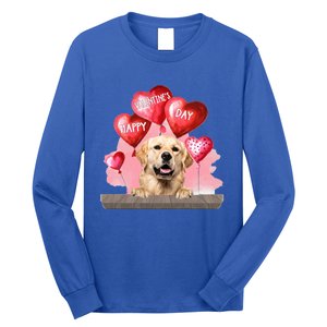 Golden Retriever Dog Happy Valentines Day Pet Dog Lover Funny Gift Long Sleeve Shirt