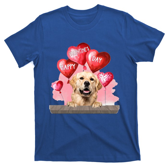 Golden Retriever Dog Happy Valentines Day Pet Dog Lover Funny Gift T-Shirt