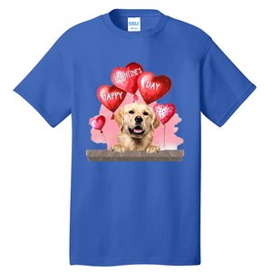 Golden Retriever Dog Happy Valentines Day Pet Dog Lover Funny Gift Tall T-Shirt