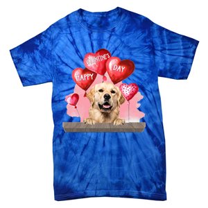 Golden Retriever Dog Happy Valentines Day Pet Dog Lover Funny Gift Tie-Dye T-Shirt