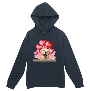 Golden Retriever Dog Happy Valentines Day Pet Dog Lover Funny Gift Urban Pullover Hoodie