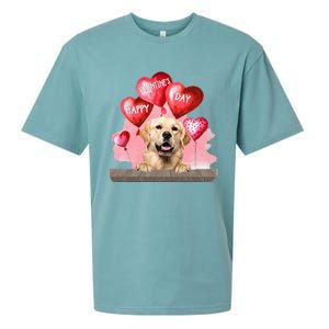 Golden Retriever Dog Happy Valentines Day Pet Dog Lover Funny Gift Sueded Cloud Jersey T-Shirt