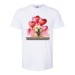 Golden Retriever Dog Happy Valentines Day Pet Dog Lover Funny Gift Softstyle CVC T-Shirt