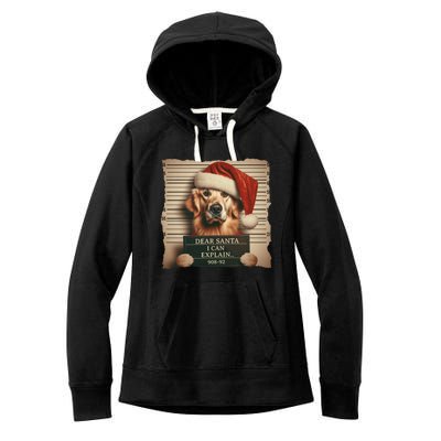 Golden Retriever Dogs Christmas Dear Santa I Can Explain Gift Women's Fleece Hoodie