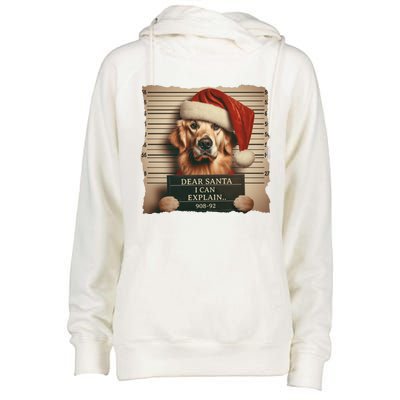 Golden Retriever Dogs Christmas Dear Santa I Can Explain Gift Womens Funnel Neck Pullover Hood