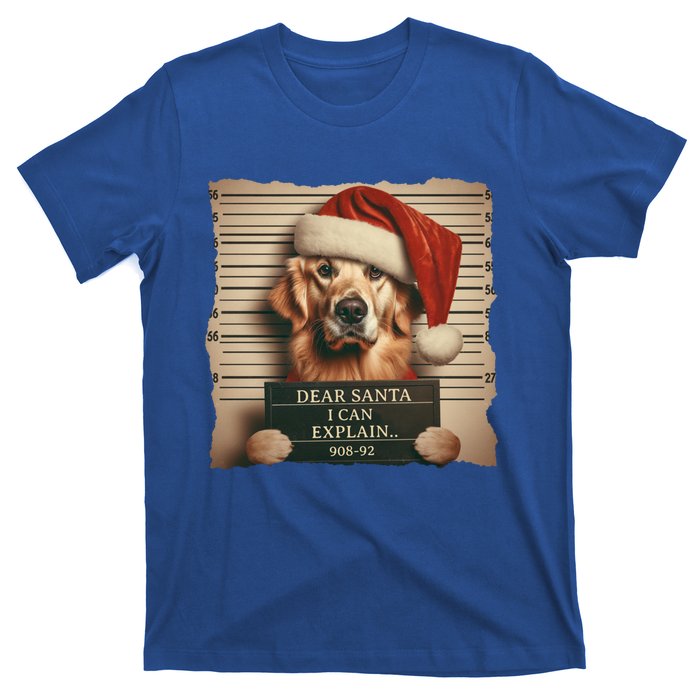 Golden Retriever Dogs Christmas Dear Santa I Can Explain Gift T-Shirt